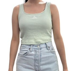 Adidas light green crop tank top